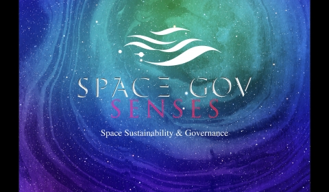 Colourful starscape image with text SPACE-Gov: Senses