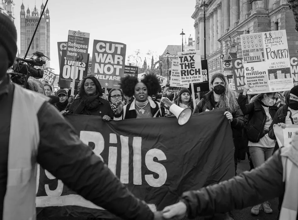 Protestors at a cost of living demonstration