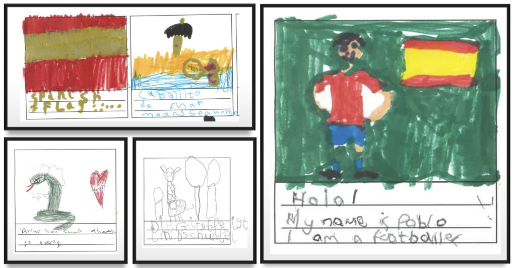 Examples of children's drawings for comic books