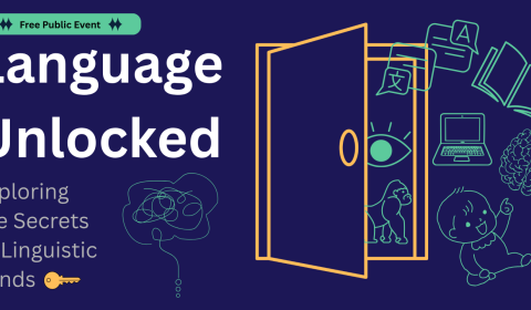 graphics symbolizing learning emerging from a half open door