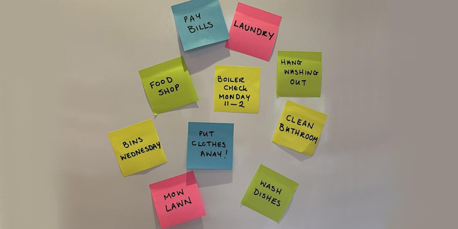 Multi coloured post-it notes on a wall