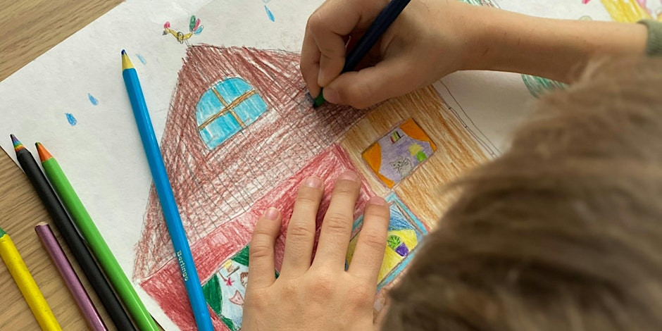 child drawing colouring