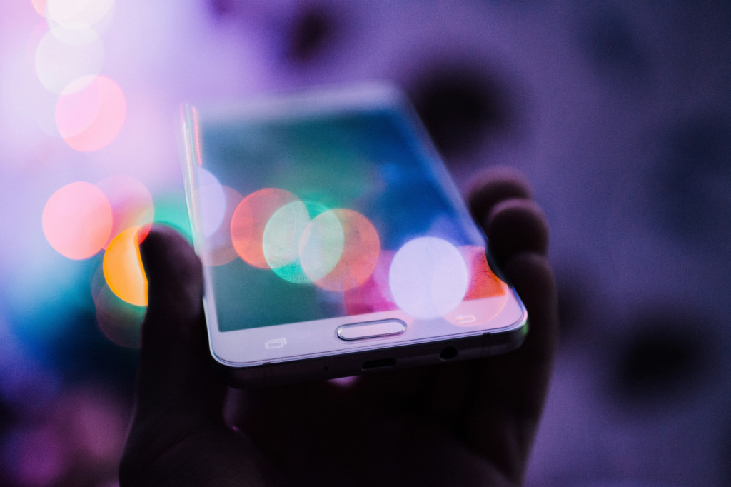 Blurred mobile device