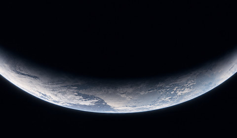 Dark shot of a planet