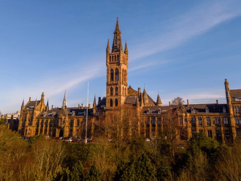 University of Glasgow Gilbert Scott building from the front