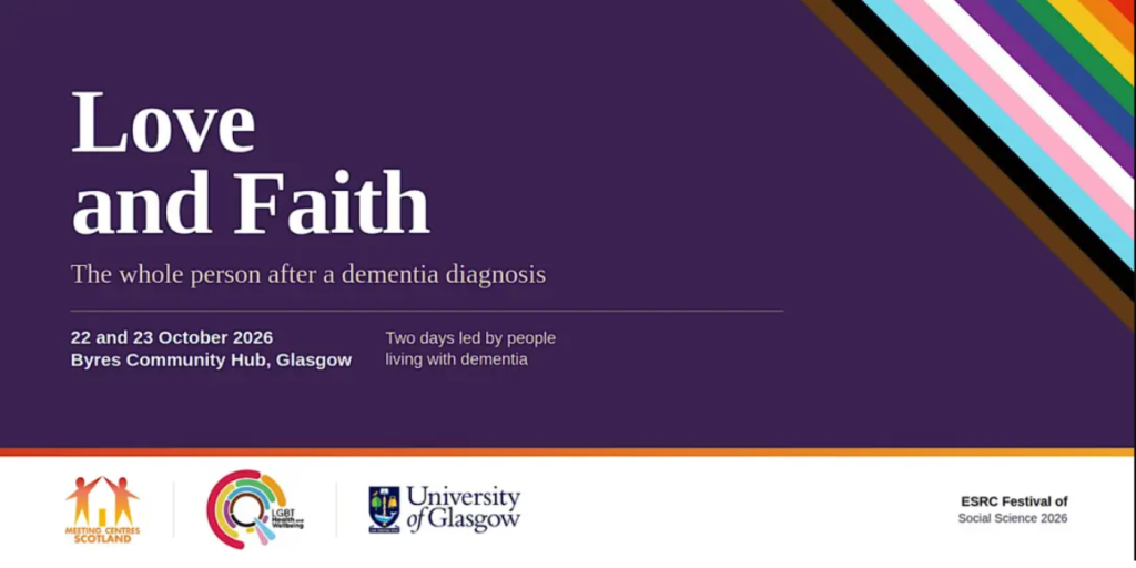 Love and Faith the whole person after a dementia diagnosis poster from the 22nd to 23rd October