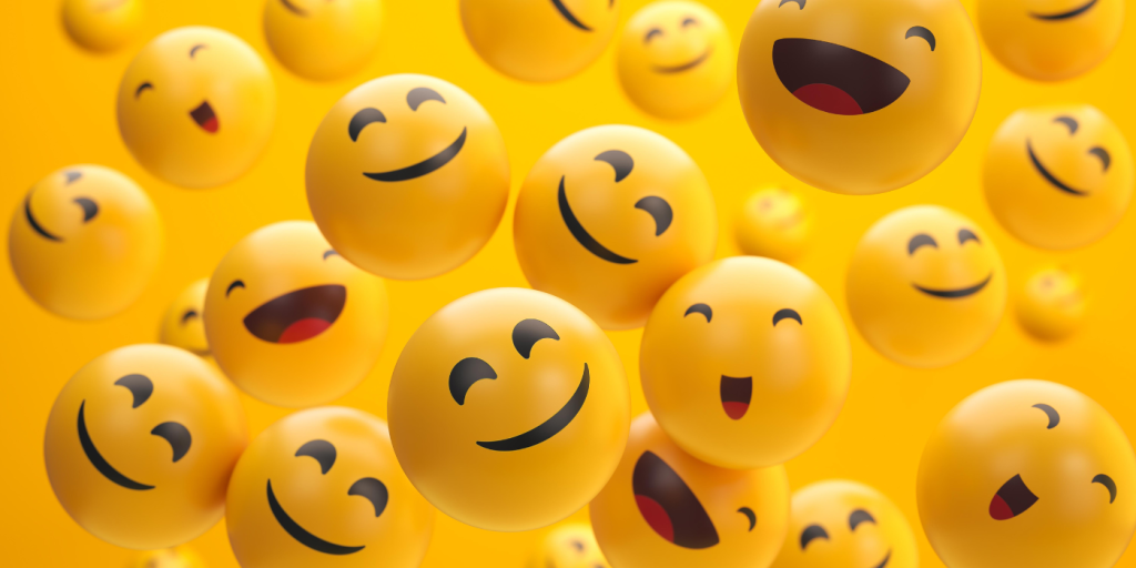 Image of yellow emojis displaying different emotions