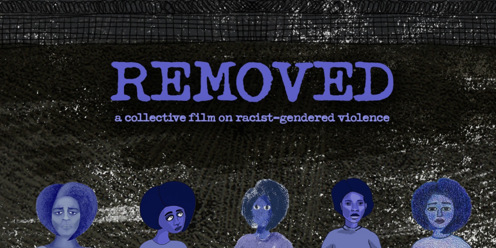 Image with black background with 'Removed' written across the middle and numerous animated pictures of woman along the bottom