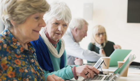 older adults in a workshop