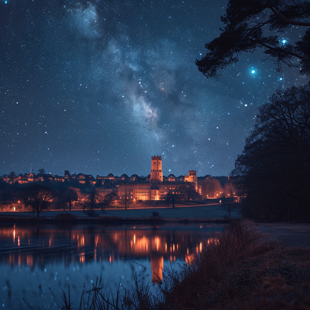 Night sky river scence