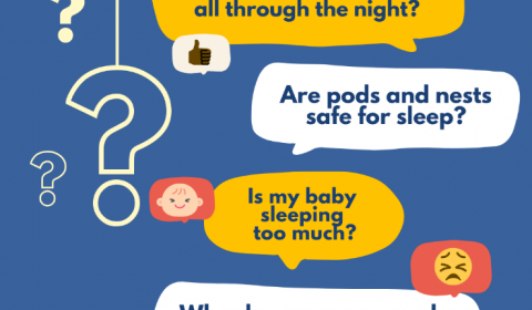 Poster with baby sleep questions