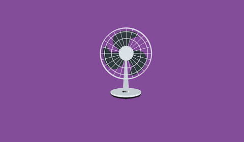 Illustration of a fan on a purple background
