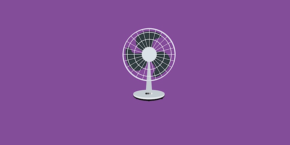 Illustration of a fan on a purple background